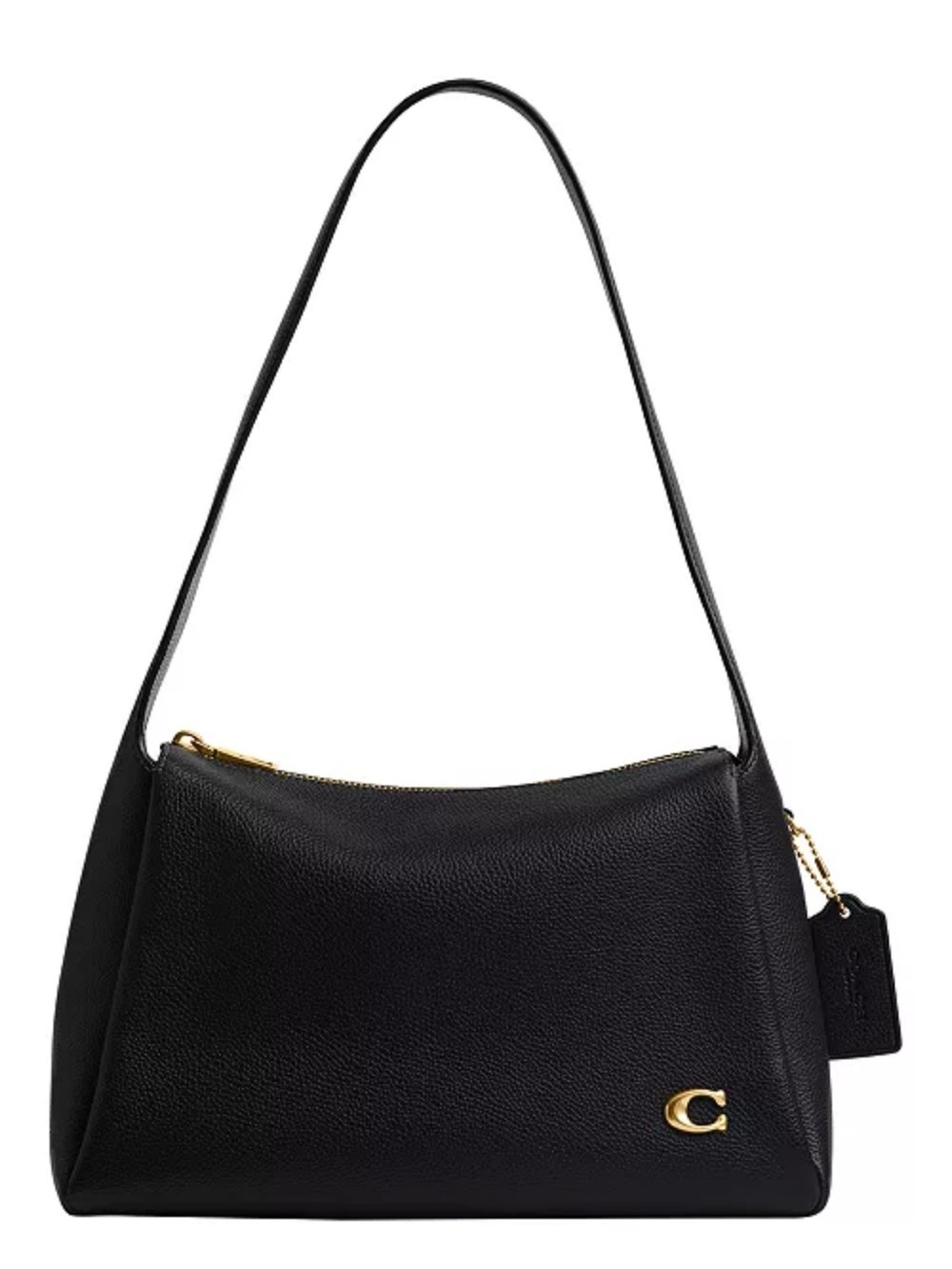 Coach Lola Black Pebbled Leather Shoulder With proof of purchase in photos